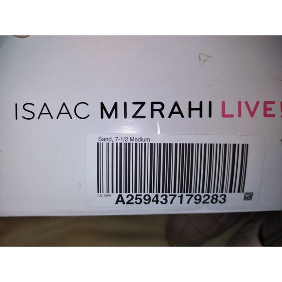 Isaac Mizrahi Live Wedge Heel Womens 7.5M Brown Leather Black Gold Trim - Picture 4 of 16